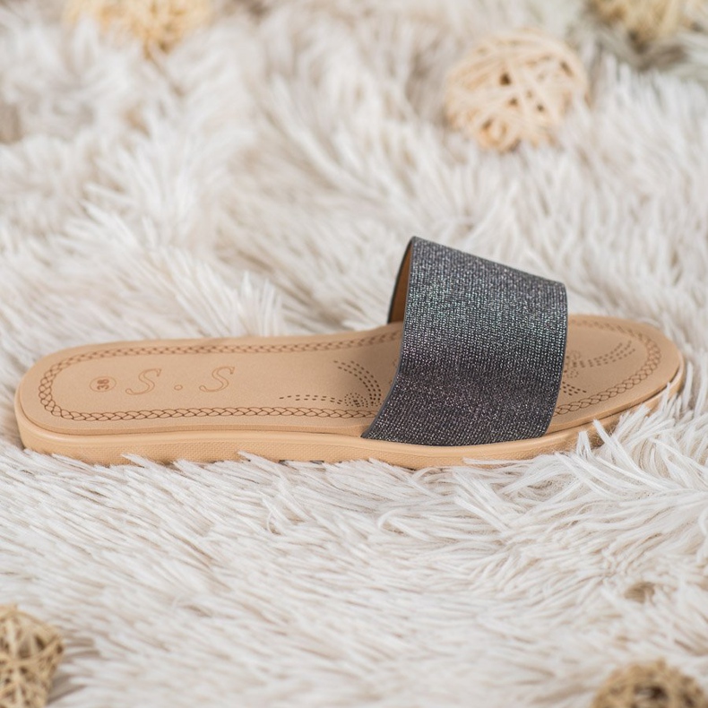 Small Swan Papuci Cu Sclipici negru multicolor 2