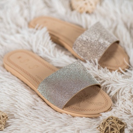 Small Swan Papuci Cu Sclipici multicolor galben 1