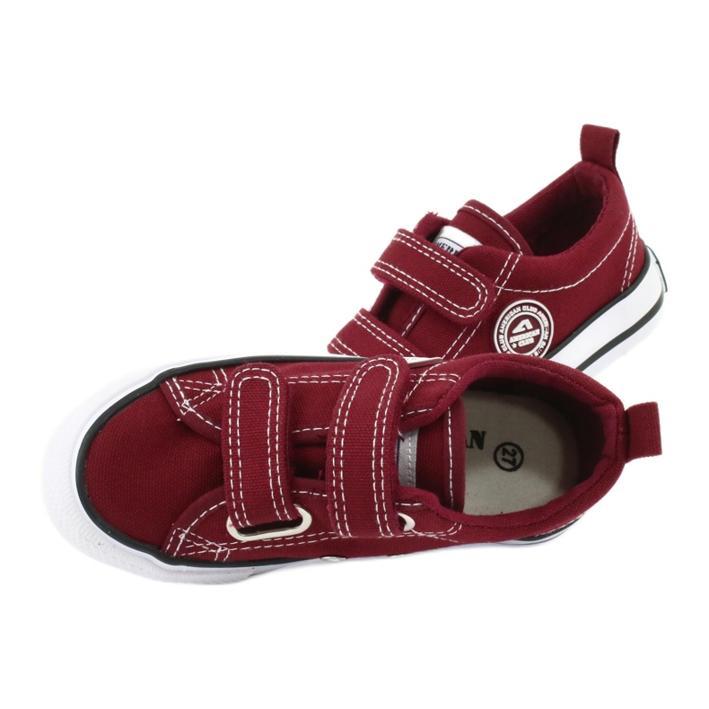 American Club Burgundy Velcro Sneakers American LH39 roșu 4