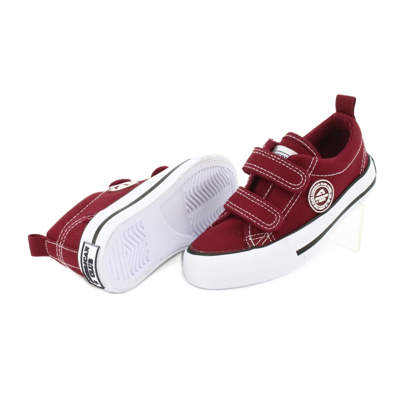 American Club Burgundy Velcro Sneakers American LH39 roșu 3