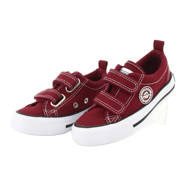 American Club Burgundy Velcro Sneakers American LH39 roșu 2