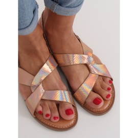 Sandale de damă pentru șampanie 222-31 Șampanie multicolor roz galben 4
