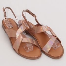 Sandale de damă pentru șampanie 222-31 Șampanie multicolor roz galben 1