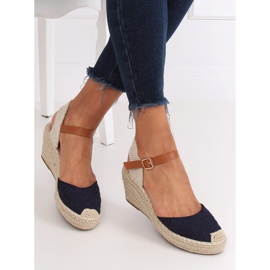 Espadrile pe pene, bleumarin S-819 Albastru albastru marin 2