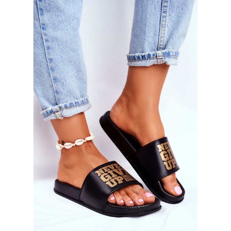 ADY Papuci de damă nu renunță niciodată la aur negru galben 1