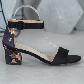Filippo Sandale Cu Model Floral negru 2