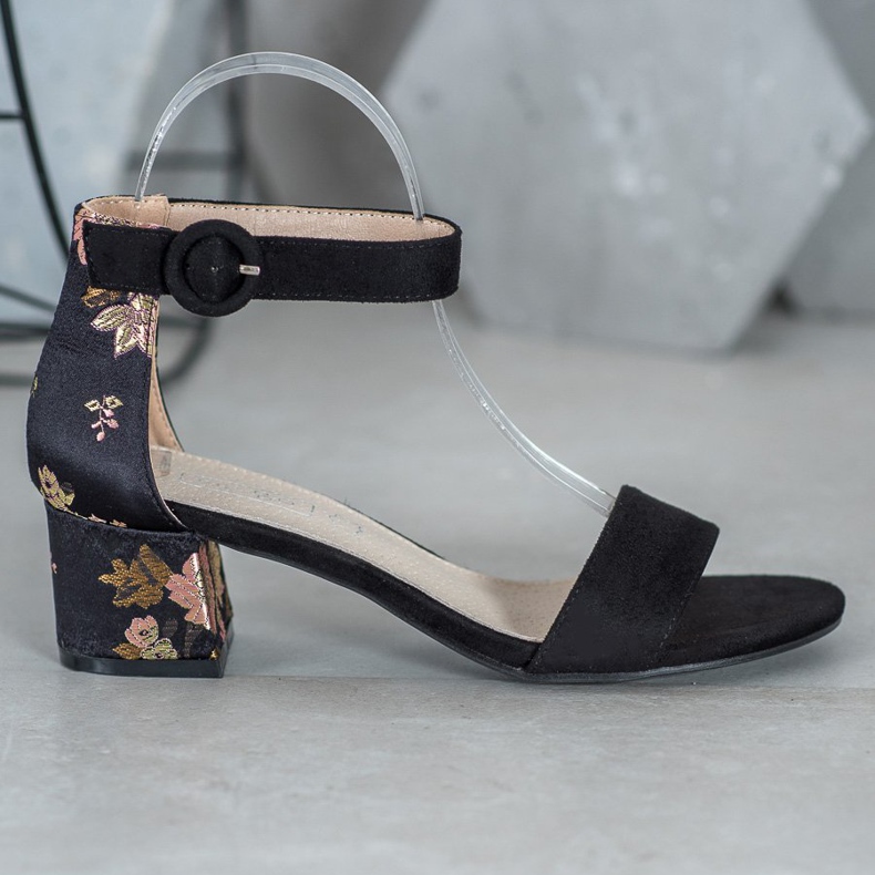 Filippo Sandale Cu Model Floral negru 2