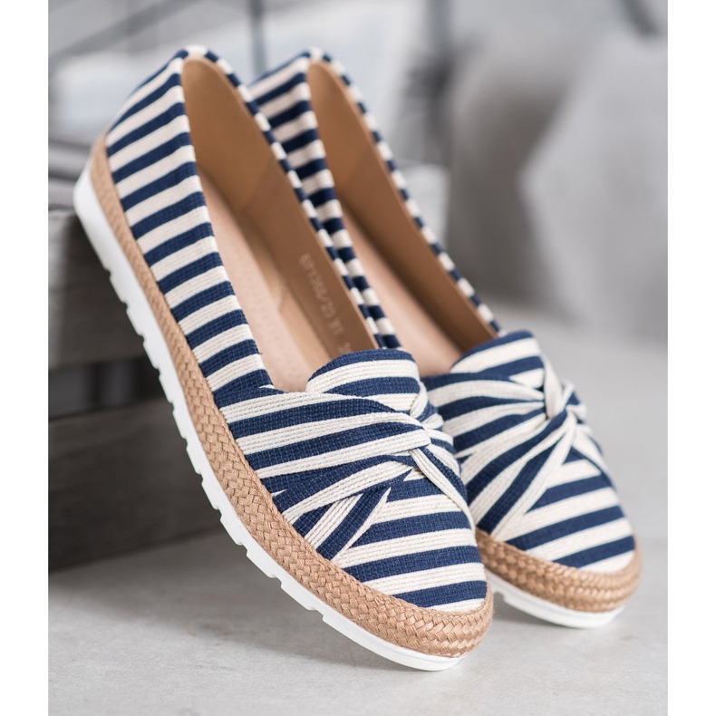 Filippo Pantofi cu dungi alb albastru 1