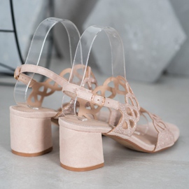 Filippo Sandale pe o stâlp cu zirconiu cubic maro 2