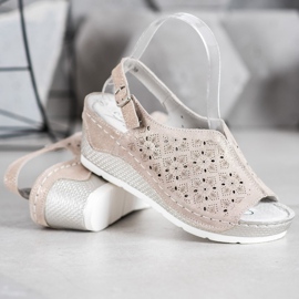 Filippo Sandale din piele cu sclipici maro galben 2