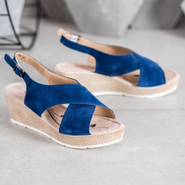 Filippo Sandale ușoare din piele albastru 1