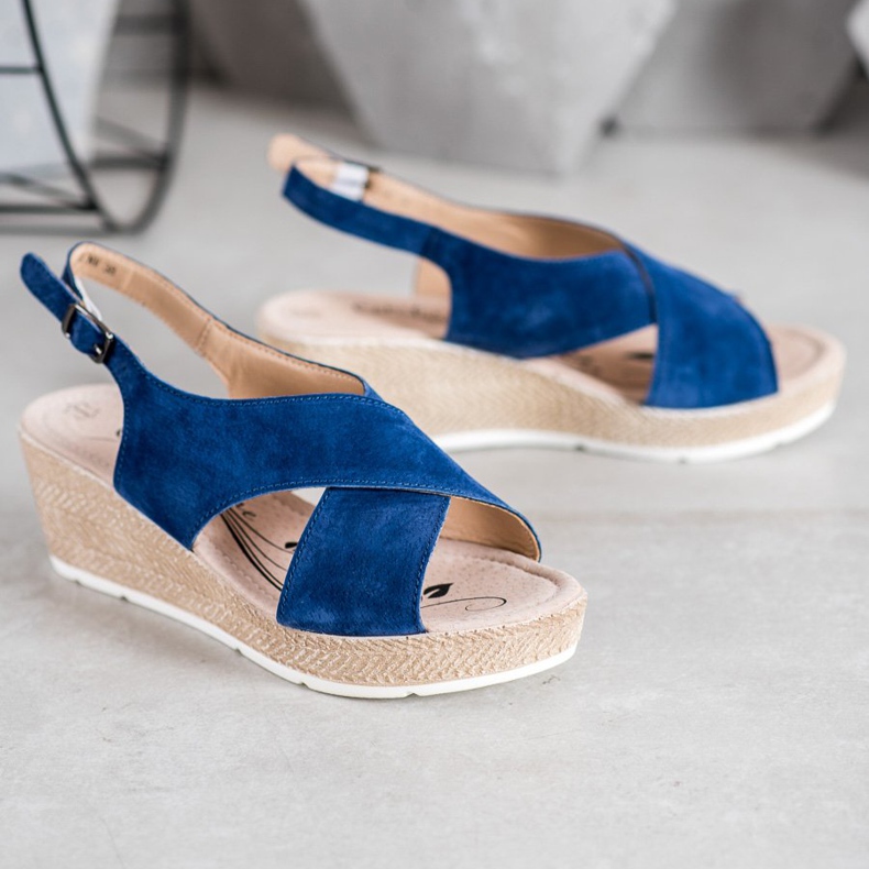 Filippo Sandale ușoare din piele albastru 1