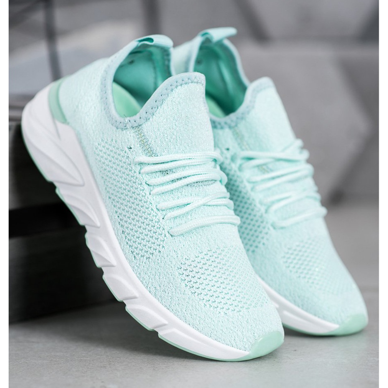 Lemax Adidași din material textil pe platformă verde 1 Lemax Adidași din material textil pe platformă verde 1