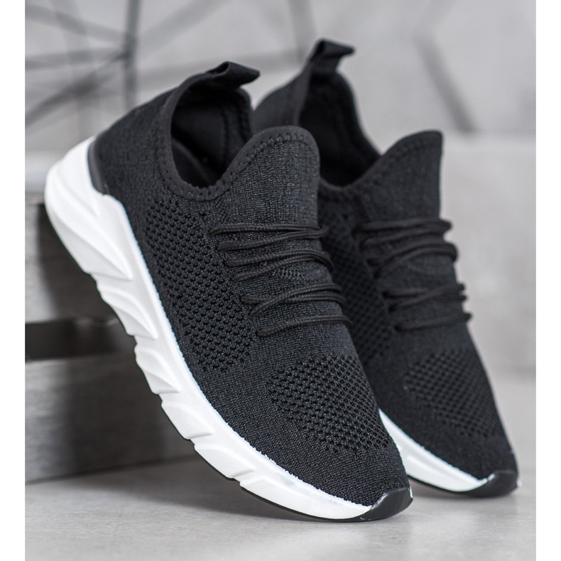 Lemax Adidași din material textil pe platformă negru 2