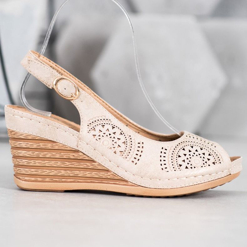 Evento Sandale ajurate cu piele ecologică maro 1