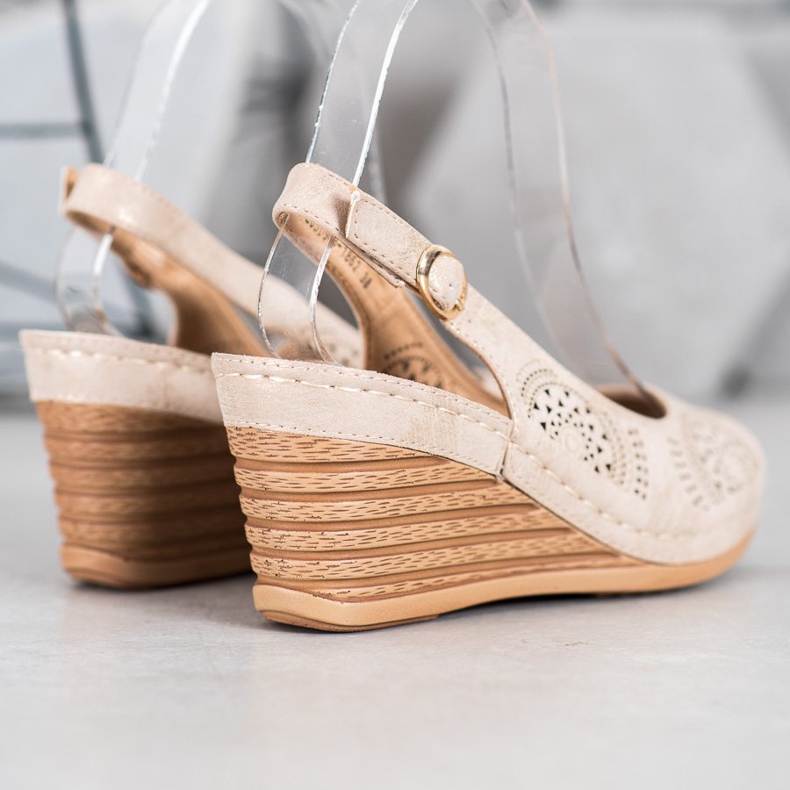 Evento Sandale ajurate cu piele ecologică maro 2