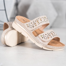 Evento Papuci confortabili cu velcro maro 2 Evento Papuci confortabili cu velcro maro 2