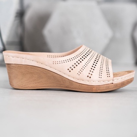 Evento Papuci cu model ajurat roz 2 Evento Papuci cu model ajurat roz 2