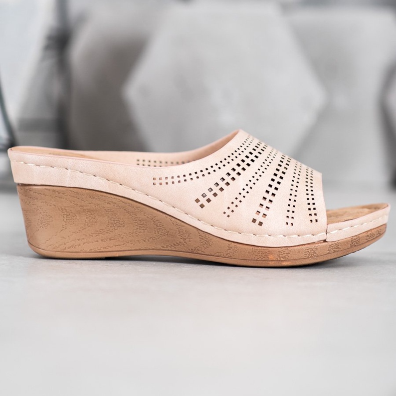 Evento Papuci cu model ajurat roz 2 Evento Papuci cu model ajurat roz 2