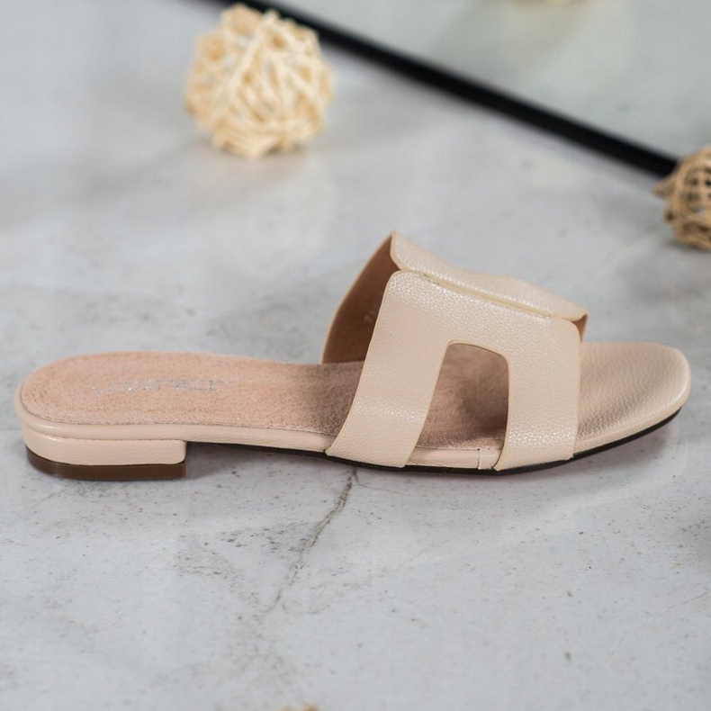 SHELOVET Papuci clasici din piele ecologică maro 2