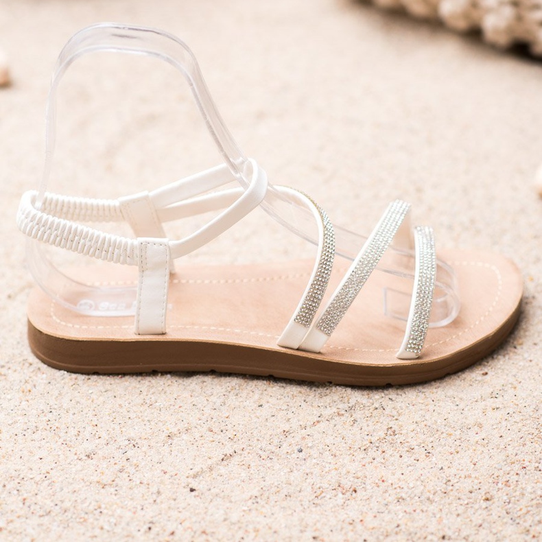 Sea Elves Sandale elegante cu alunecare alb 1