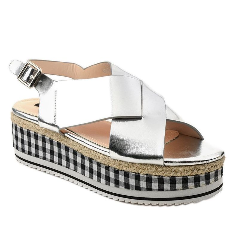 Sandale argintii pe platforma 1507-40 gri 1