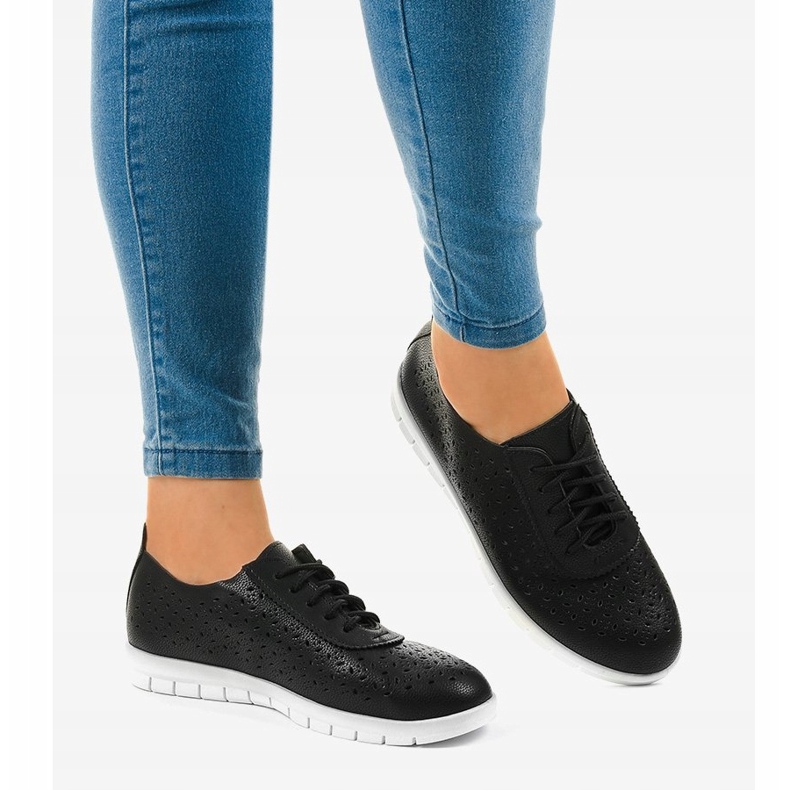 Adidași negri calați JH706-1 negru 2