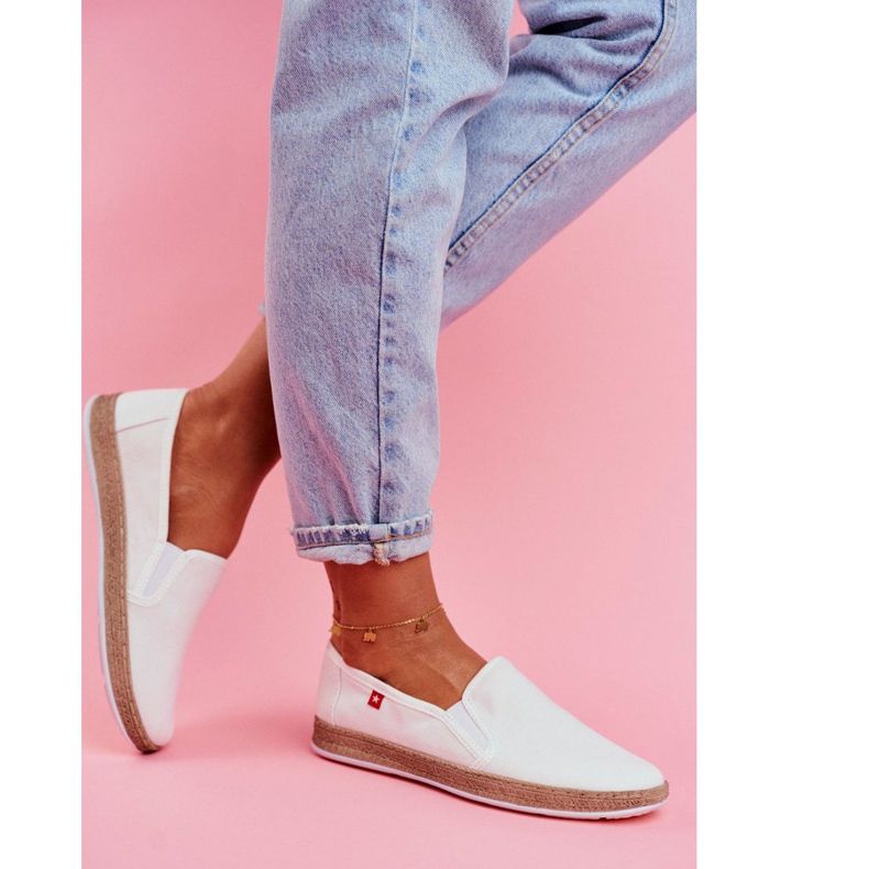 Espadrile pentru femei Big Star Slip-on White FF276038 alb 2