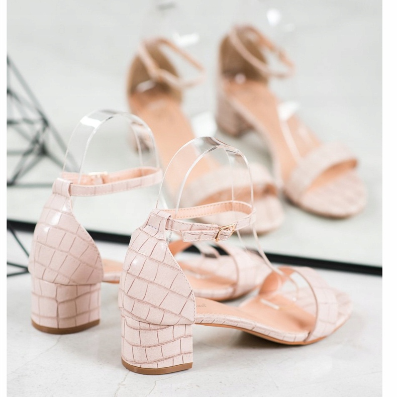 Small Swan Sandale confortabile pe un stâlp jos bej 1