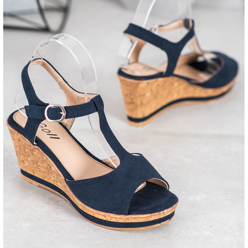 GOLL Pene de piele de căprioară albastru 1