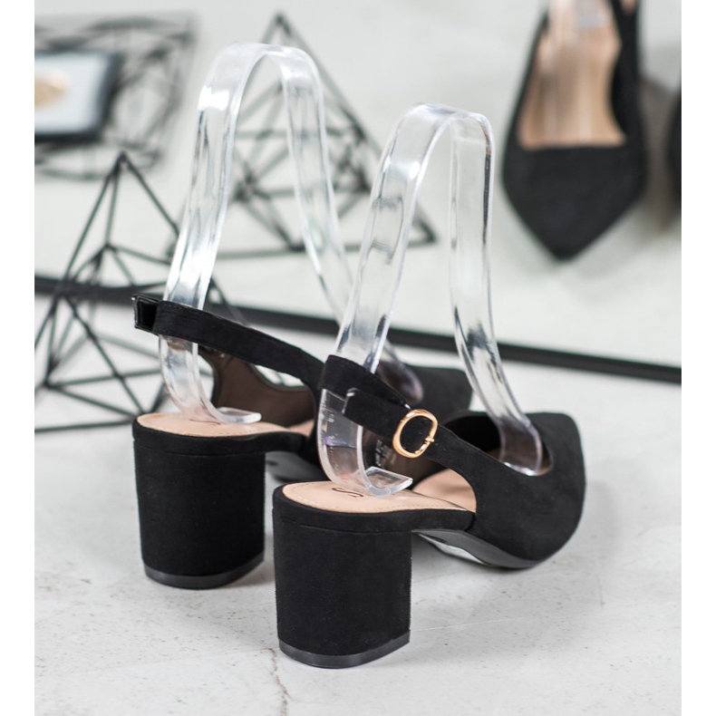 Seastar Pompele cu toc descoperit negru 2