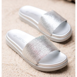 SHELOVET Papuci clasici de argint gri 2