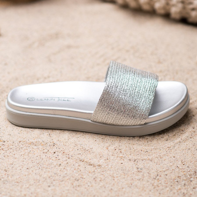 SHELOVET Papuci clasici de argint gri 1