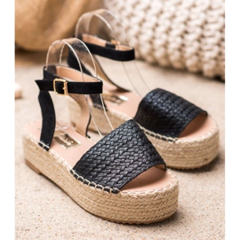 Weide Sandale Espadrile Pe Platforma negru 1