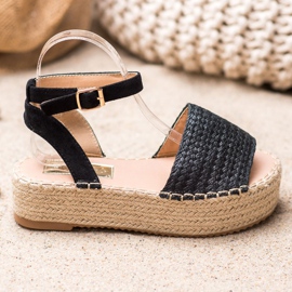 Weide Sandale Espadrile Pe Platforma negru 2