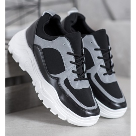 SHELOVET Adidași dantelați la modă negru 2