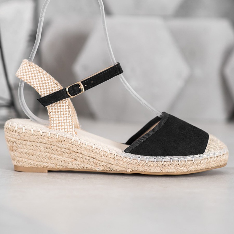 Best Shoes Sandale Espadrile Negre negru 1