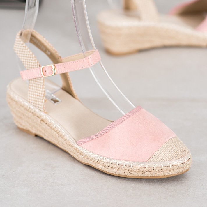 Best Shoes Sandale Espadrile roz deschis 1
