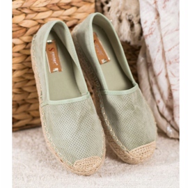 Seastar Espadrile deschise cu piele de căprioară verde 1 Seastar Espadrile deschise cu piele de căprioară verde 1