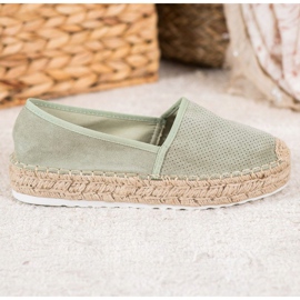 Seastar Espadrile deschise cu piele de căprioară verde 2 Seastar Espadrile deschise cu piele de căprioară verde 2