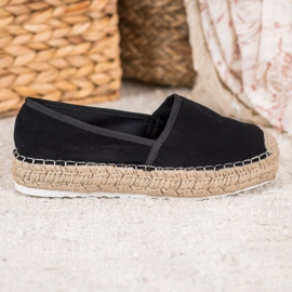 Seastar Espadrile deschise cu piele de căprioară negru 2 Seastar Espadrile deschise cu piele de căprioară negru 2