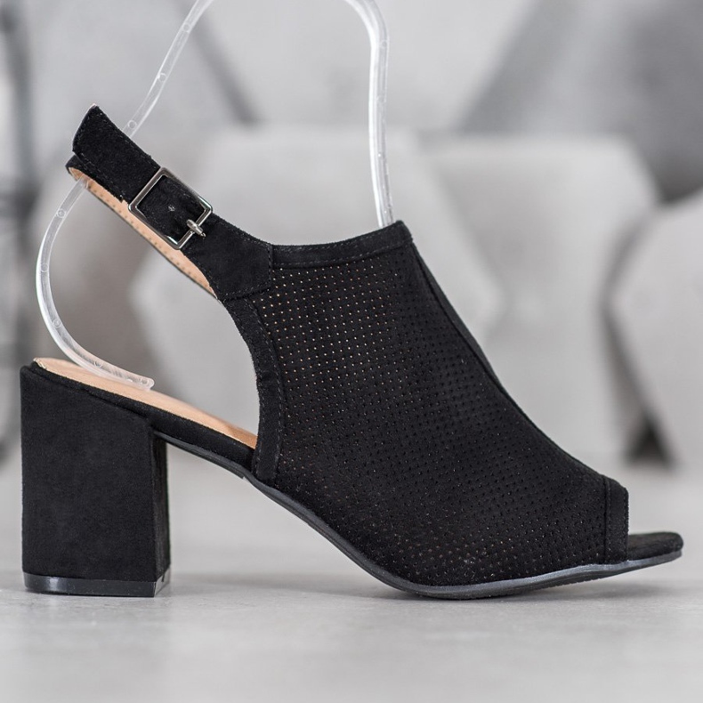 SHELOVET Sandale clasice închise negru 2