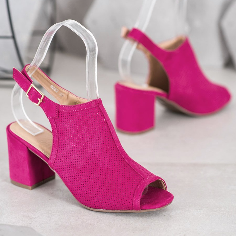 SHELOVET Sandale clasice închise roz 1