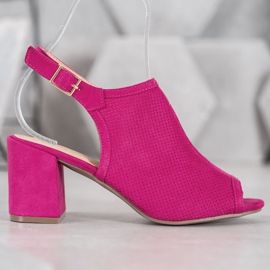 SHELOVET Sandale clasice închise roz 2