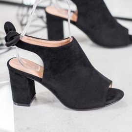 SHELOVET Sandale cu toc negru 1