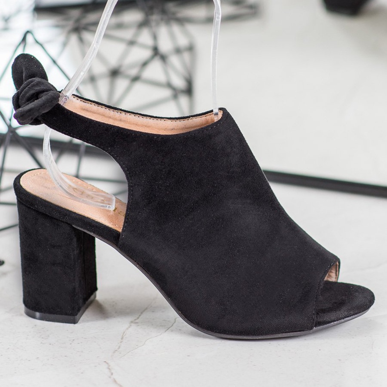 SHELOVET Sandale cu toc negru 2