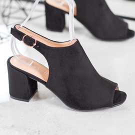 SHELOVET Sandale clasice cu toc înalt negru 1