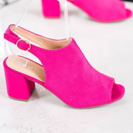 SHELOVET Sandale clasice cu toc înalt roz 1