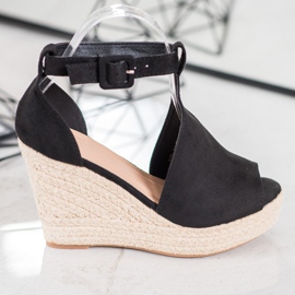 Queen Vivi Pene de piele de căprioară construite negru 2