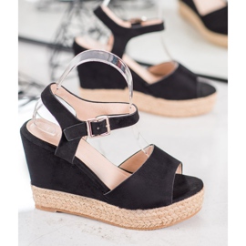 Clowse Sandale negre pe o pană înaltă negru 1